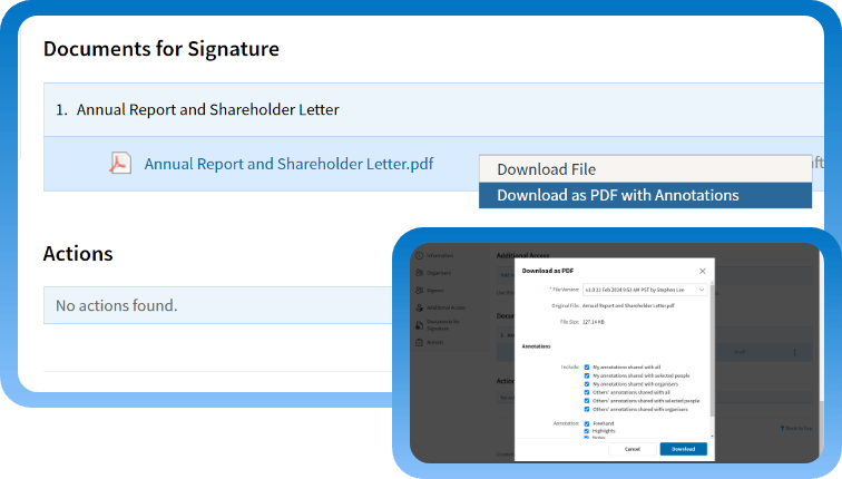 3 - Aguarde a confirmação e baixe o documento assinado