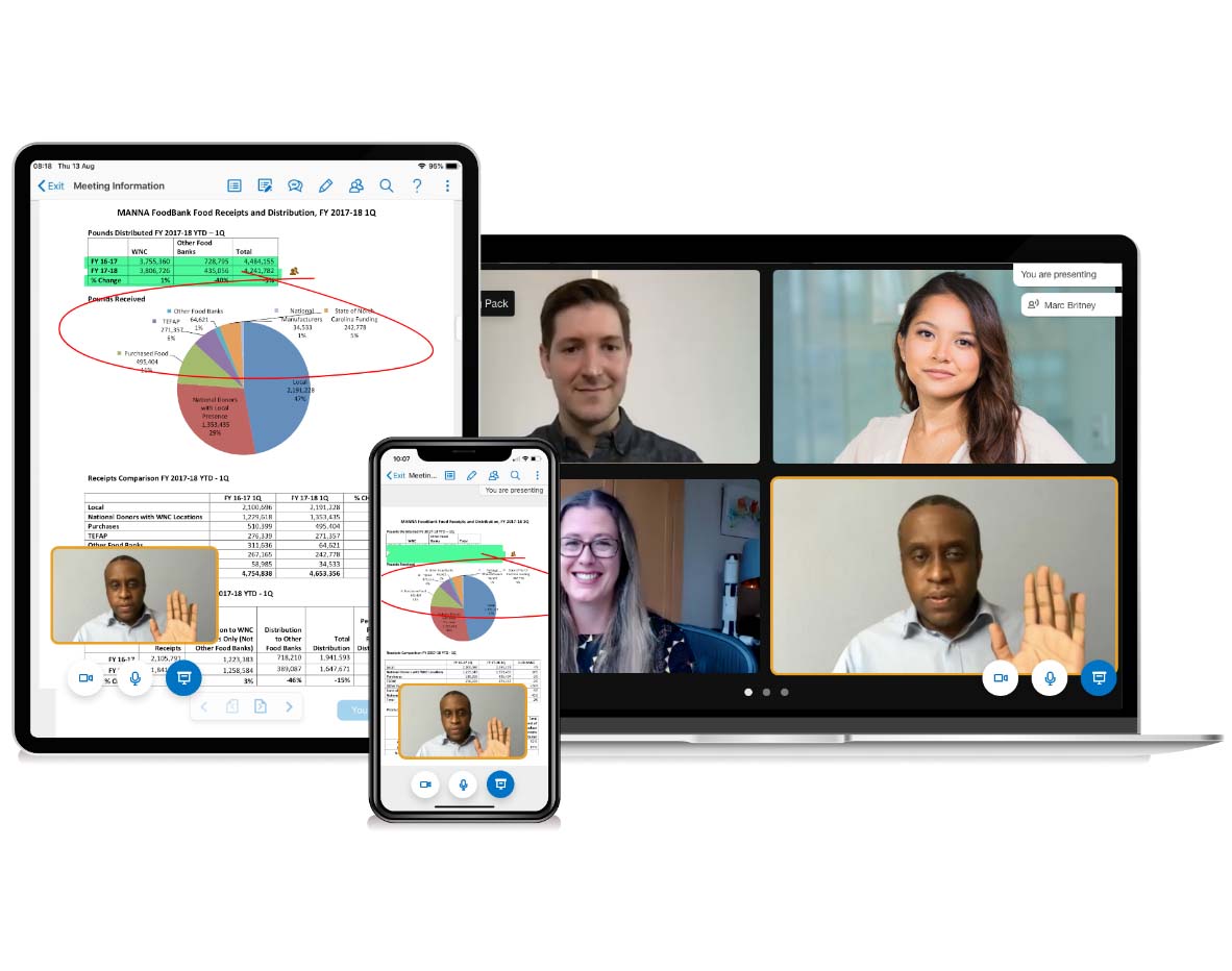 Benefits of using Azeus Convene - the board management software and its features being shown on multiple devices Benefits of using Azeus Convene - the board management software and its features being shown on multiple devices