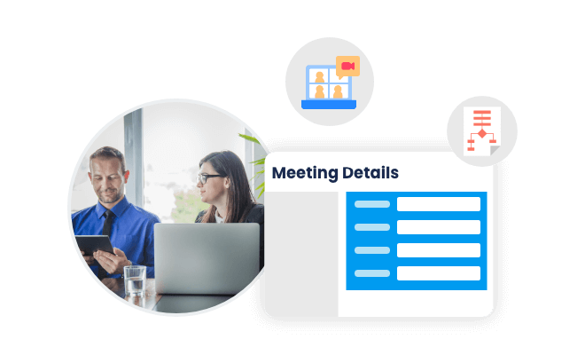 Graphic illustration for increased meeting productivity Graphic illustration for increased meeting productivity