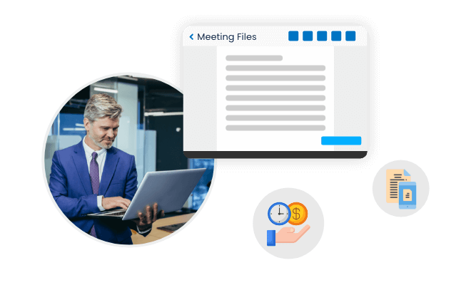 Graphic illustration for a cost-efficient and paperless management Graphic illustration for a cost-efficient and paperless management