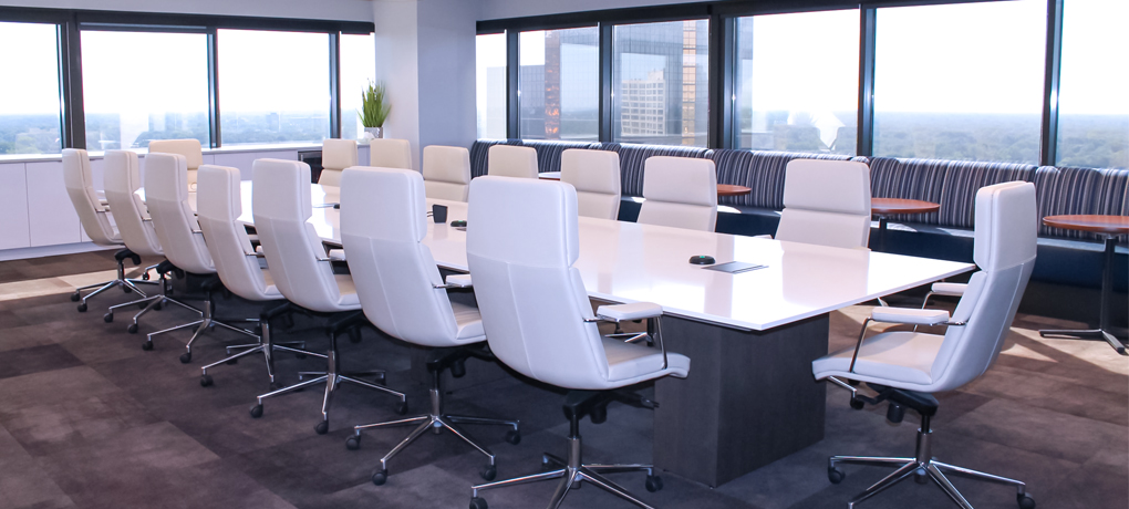 Board Room with White Chairs