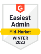 G2 Easiest Admin - Mid Market - Winter 2023 G2 Easiest Admin - Mid Market - Winter 2023
