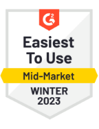 G2 Easiest To Use - Mid-Market - Winter 2023 G2 Easiest To Use - Mid-Market - Winter 2023