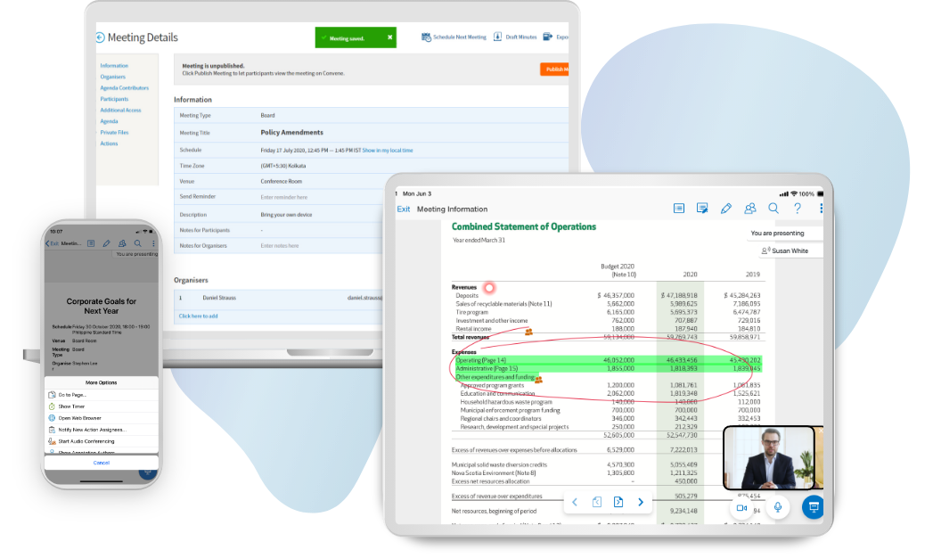 Convene in Teams - Dashboard