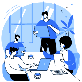 Vector illustration of a group discussion Vector illustration of a group discussion