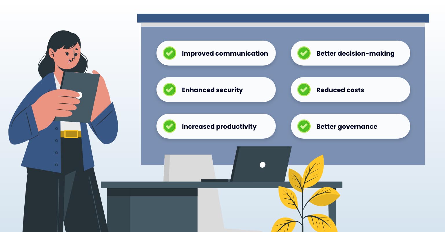 Infographic on the Top Benefits of Board Portal Software