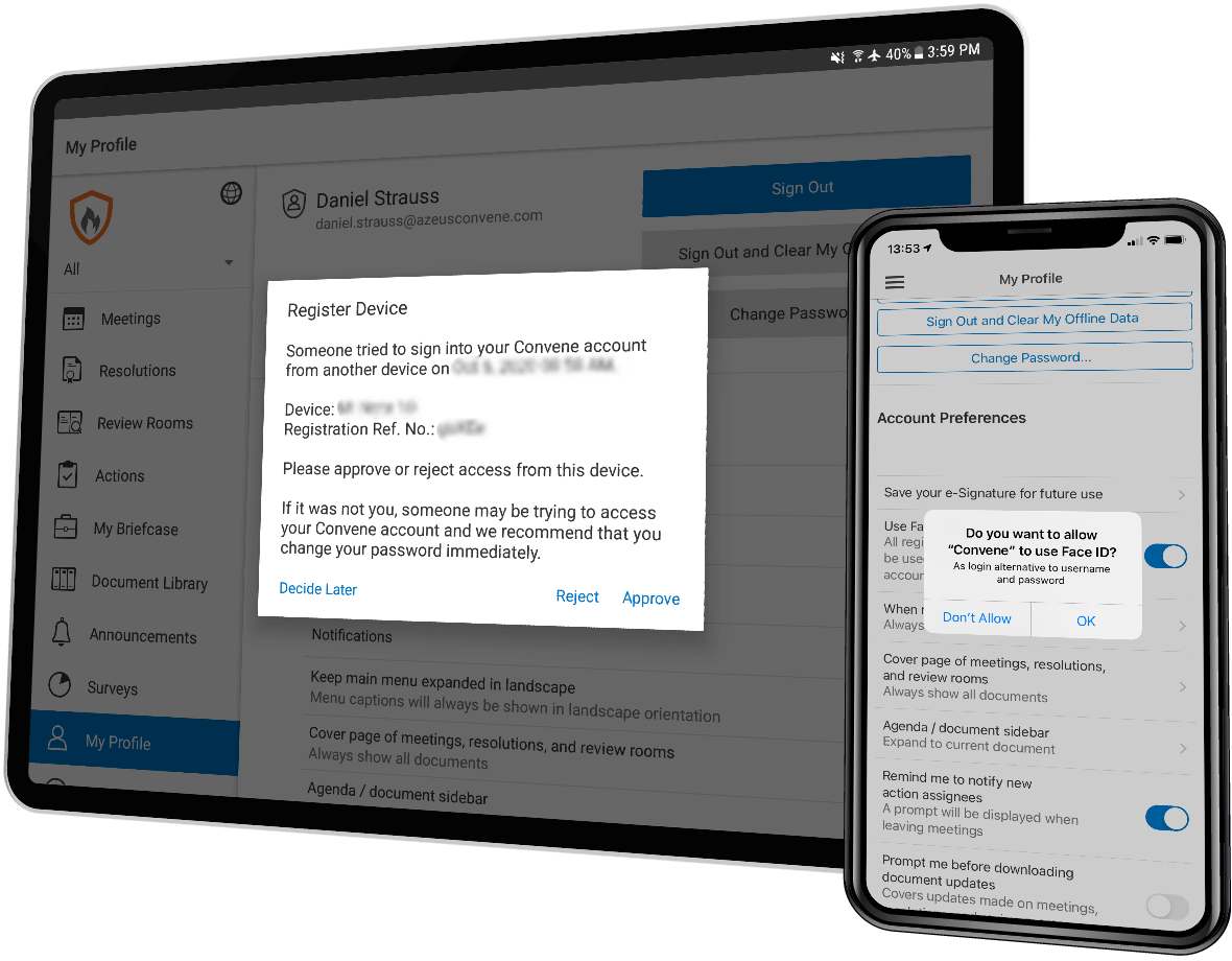 Convene App Device Registration and Multi-factor Authentication Convene App Device Registration and Multi-factor Authentication
