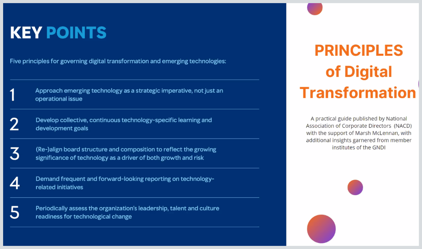 Principles of digital transformation