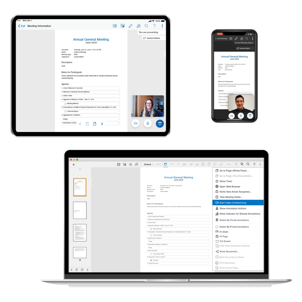 Convene's Live Meeting Features for Directors and Executives Convene's Live Meeting Features for Directors and Executives