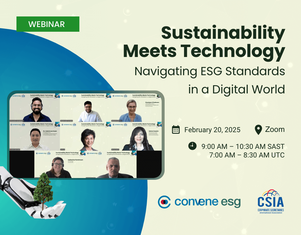 Sustainability Meets Technology - ConveneESG and CSIA Webinar Event Sustainability Meets Technology - ConveneESG and CSIA Webinar Event