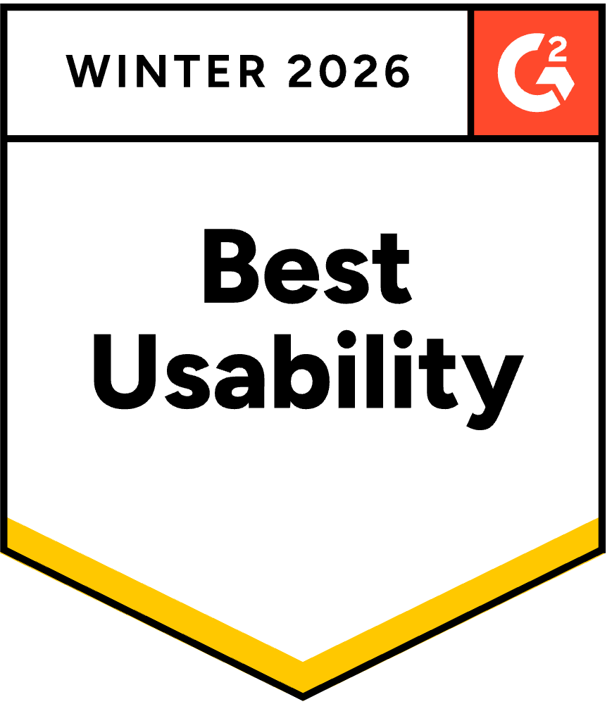 G2 Best Usability Winter 2026 G2 Best Usability Winter 2026