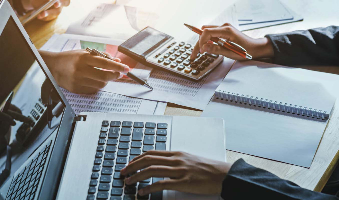 Employees doing accounting work